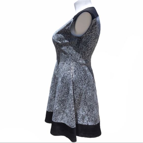 attention black white skater dress sleeveless size large - Picture 2 of 7